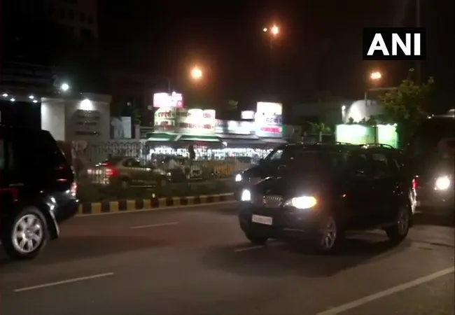 prime minister narendra modi and union ministers arrive at delhi aiims
